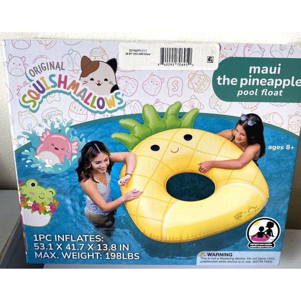 Squishmallows Maui the Pineapple Pool Float Inflatable 53" Original NIB